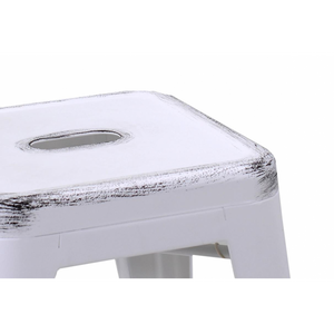 Sgabello ferro bristol bianco antico cm 39x39h45