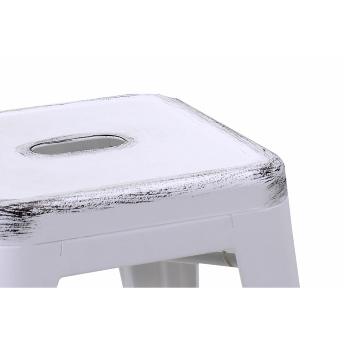 Sgabello ferro bristol bianco antico cm 39x39h45