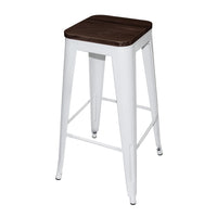 LÚZETE - SGABELLO JOSEPHINE IN LEGNO BIANCO