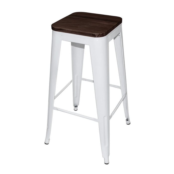 LÚZETE - SGABELLO JOSEPHINE IN LEGNO BIANCO