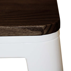 LÚZETE - SGABELLO JOSEPHINE IN LEGNO BIANCO