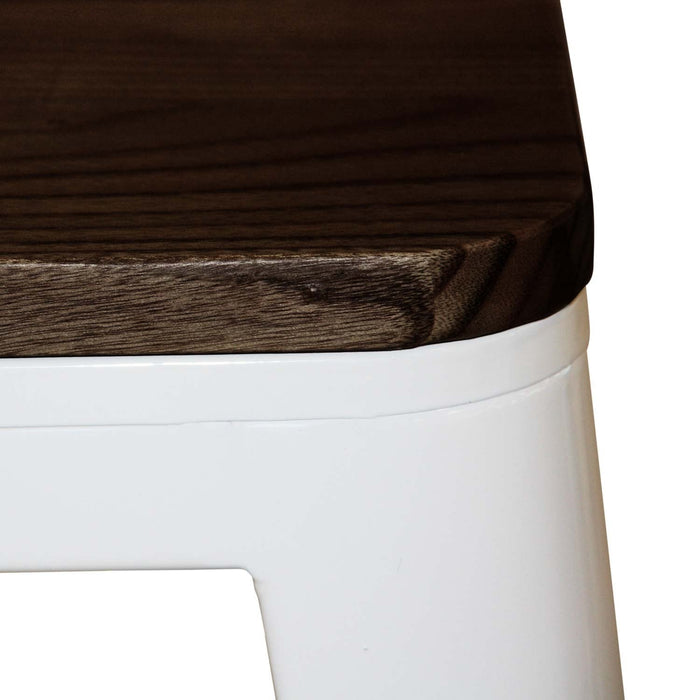 LÚZETE - SGABELLO JOSEPHINE IN LEGNO BIANCO