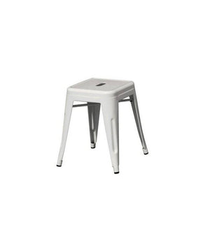 Set Di 4 Sgabelli Basso Impilabile Lamiera Silver Moia