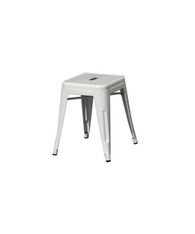 Set Di 4 Sgabelli Basso Impilabile Lamiera Silver Moia