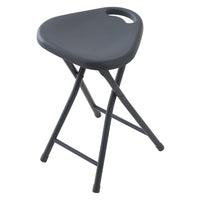 Sgabello pieghevole salvaspazio con seduta in abs e gambe in acciaio grigio