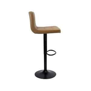 Sgabello regolabile con seduta in ecopelle ruggine e base in metallo nero opaco Mosva