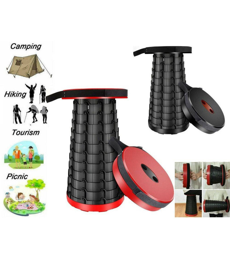 Sgabello Telescopico Pieghevole Sedia Da Pesca Portatile Compatta Sgabello         