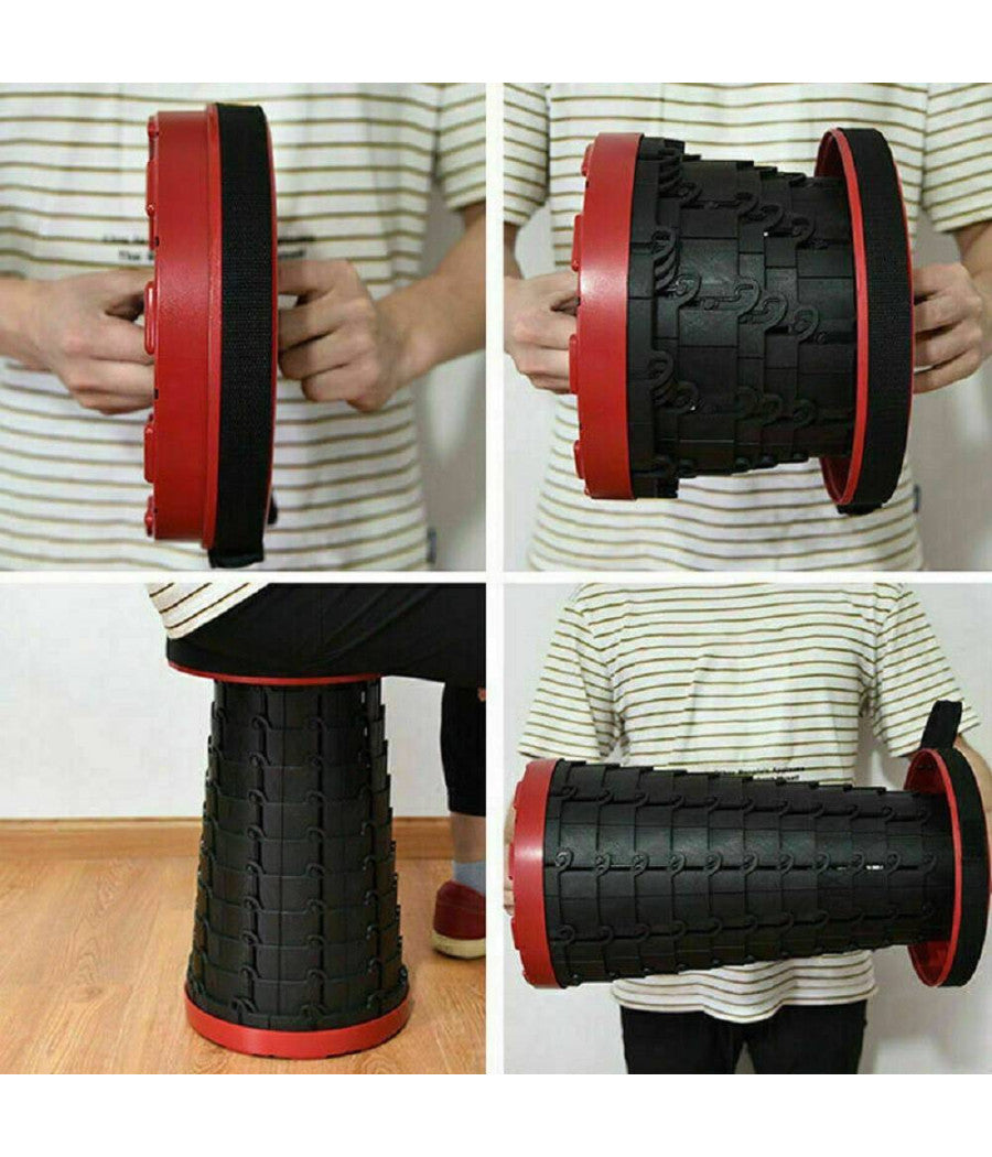 Sgabello Telescopico Pieghevole Sedia Da Pesca Portatile Compatta Sgabello         