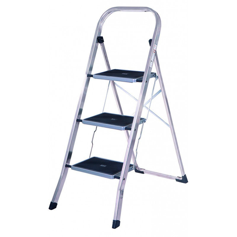 Sgabello Vigor alluminio, Tommy gradini larghi, gradini 3