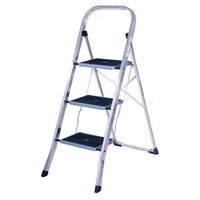 Sgabello Vigor alluminio, Tommy gradini larghi, gradini 3