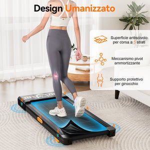 Tapis Roulant Pieghevole 10 km/h, Inclinazione Automatica 9%, Motore 3.0 CV Silenzioso con Bluetooth - RATTANTREE