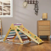 Triangolo arrampicata per bambini 3 in 1, rampa a doppia faccia per arrampicare e scivolare, carico 50 kg, 147x64,5x63 cm, multicolore