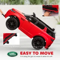 Macchina Elettrica per Bambini a Licenza Land Rover con Fari, Clacson e Cintura,106x65.5x51 cm, Rosso