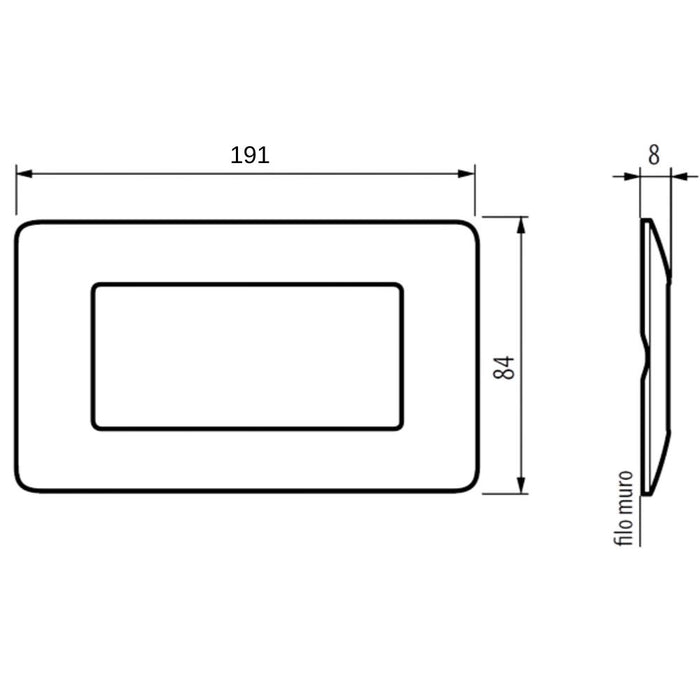 Bticino matix placca 6 posti tecnopolimero colorata am4806 pezzi 2 *** colore iron grigio scuro, confezione 1