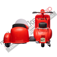 Moto Elettrica Per Bambini Vespa Sidecar Big  12V-Rosso