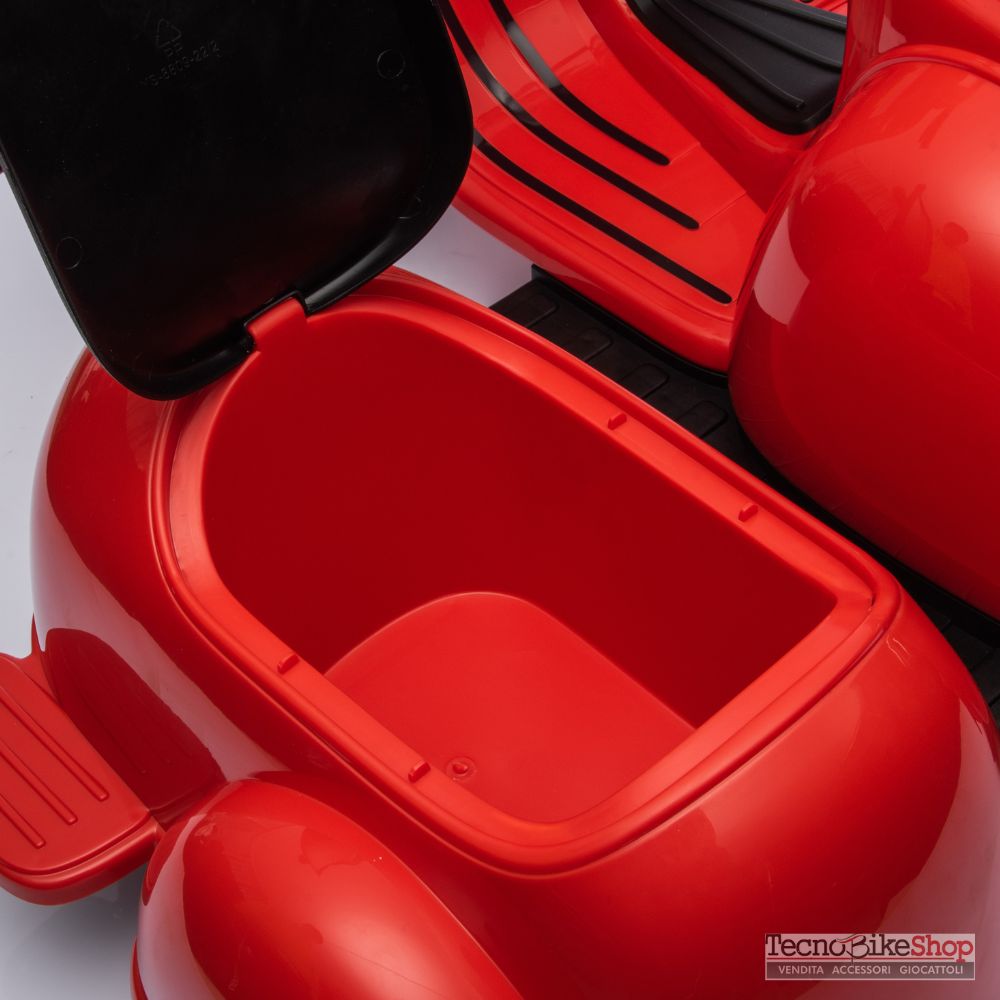 Moto Elettrica Per Bambini Vespa Sidecar Small 6V-Rosso