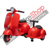 Moto Elettrica Per Bambini Vespa Sidecar Small 6V-Rosso