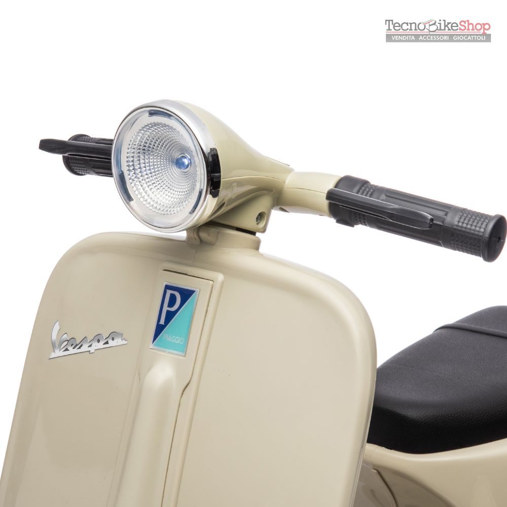 Moto Elettrica Per Bambini Vespa Sidecar Small 6V-Avorio