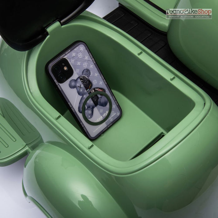 Moto Elettrica Per Bambini Vespa Sidecar Small 6V-Verde
