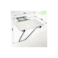 HELP Sedile doccia pieghevole con gamba di sicurezza in acciaio spazzolato