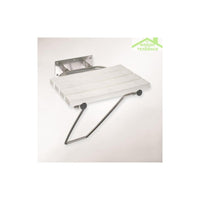 HELP Sedile doccia pieghevole con gamba di sicurezza in acciaio spazzolato