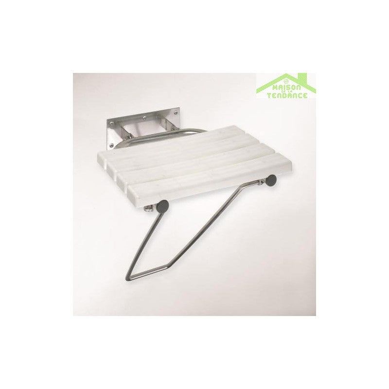 HELP Sedile doccia pieghevole con gamba di sicurezza in acciaio spazzolato