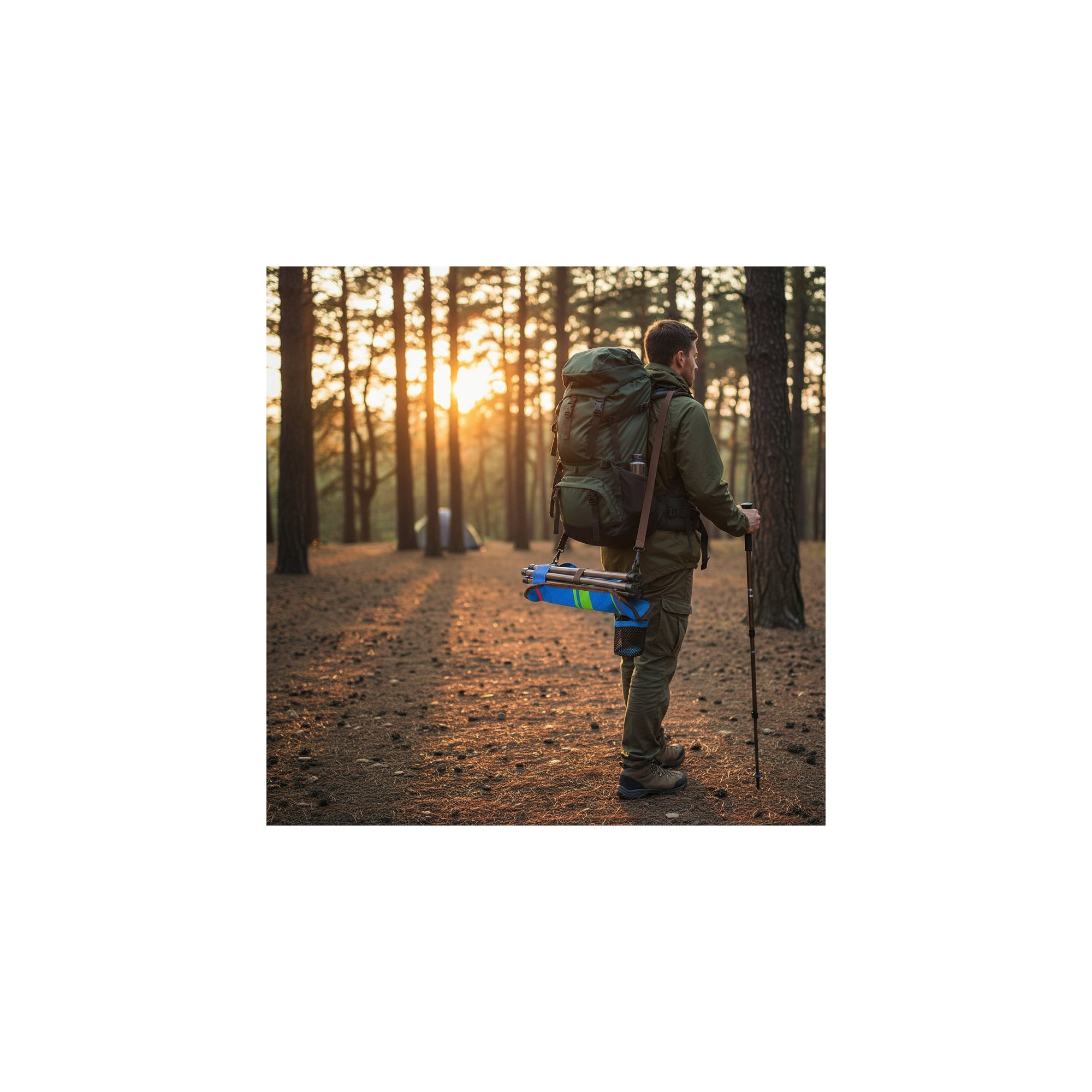 Sedile da campeggio pieghevole a 3 gambe - O'Camp - Dimensioni: 32 x 32 x 38 cm