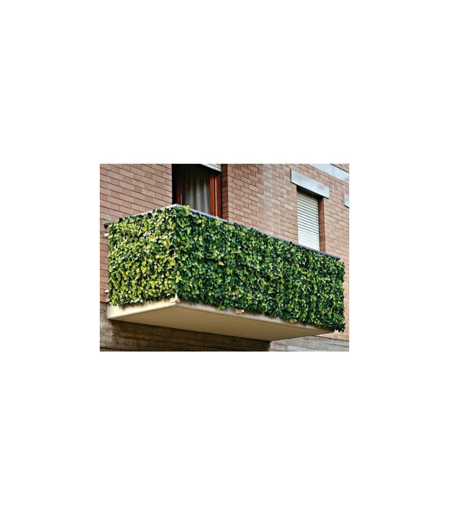 Siepe Artificiale Sintetica 1x3 Metri Rotolo Rete Foglie Edera Verde Per Balcone         