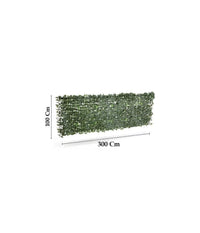Siepe Artificiale Sintetica 1x3 Metri Rotolo Rete Foglie Edera Verde Per Balcone         