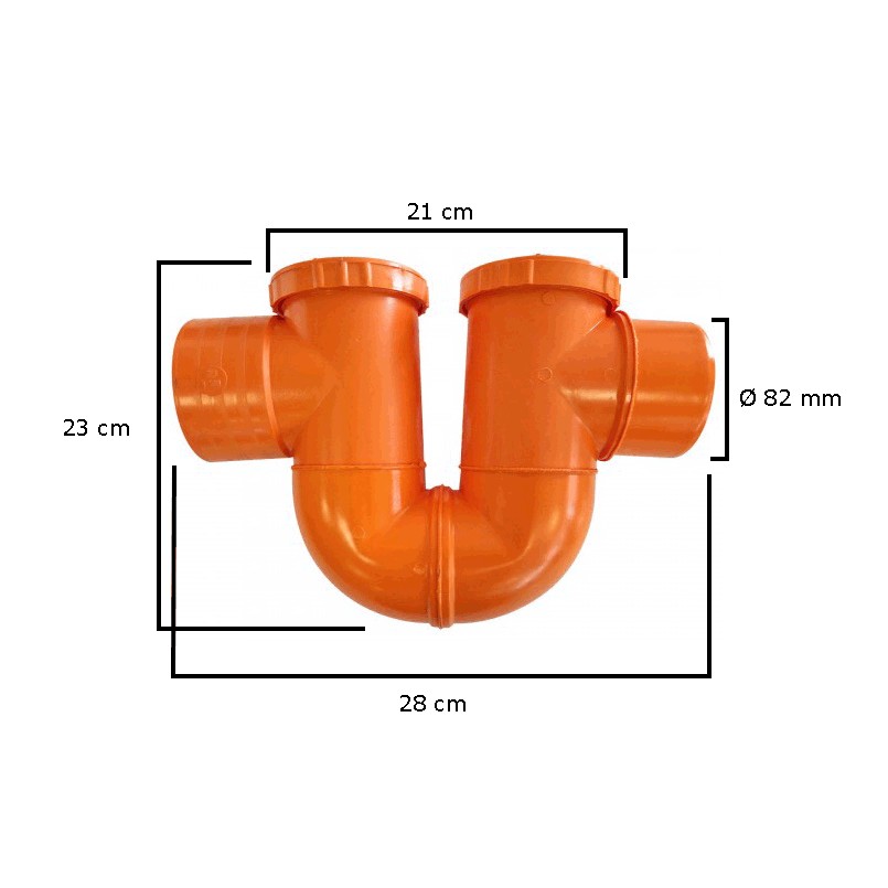 Sifone a "U" in pvc : Diametro - 82