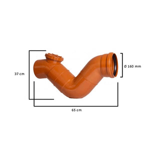 Sifone firenze orizzontale fognatura in pvc (1 Tappo) : Diametro - 160