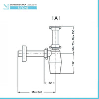 Sifone lavabo a bottiglia raccordo 1 1/4