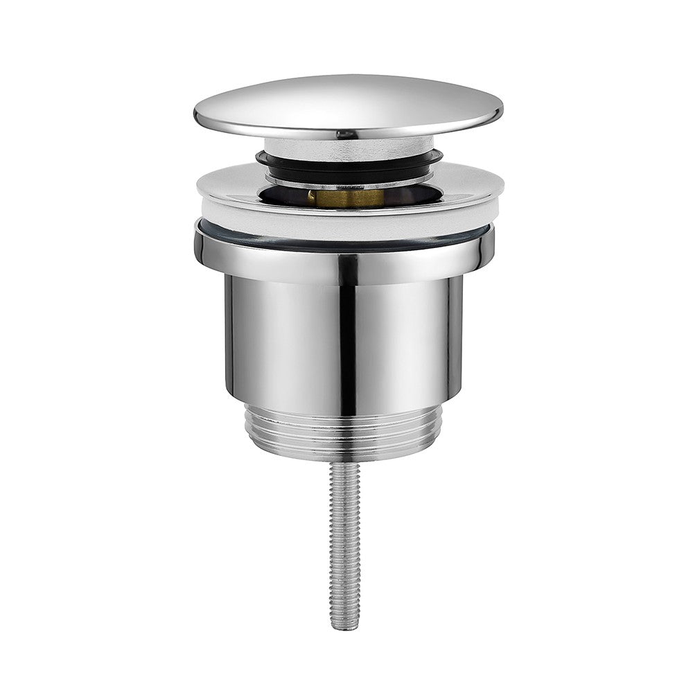 Sifone lavabo a canna quadrata cromato completo di piletta click clack universale