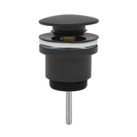 Sifone lavabo a canna quadrata nero opaco completo di piletta click clack