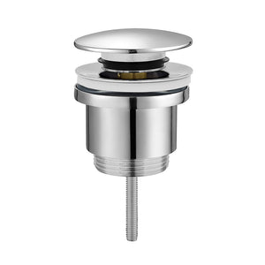 Sifone lavabo a canna tonda cromato completo di piletta click clack universale