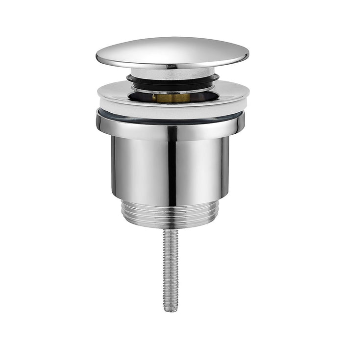 Sifone lavabo a canna tonda cromato completo di piletta click clack universale