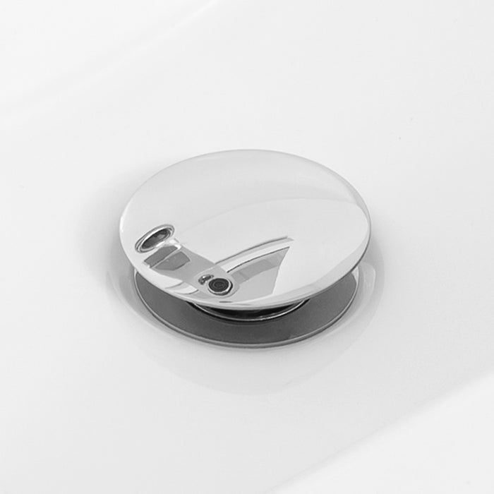 Sifone lavabo a canna tonda cromato completo di piletta click clack universale