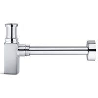 Sifone estetico quadrato per lavandino bagno cromato ispezionabile