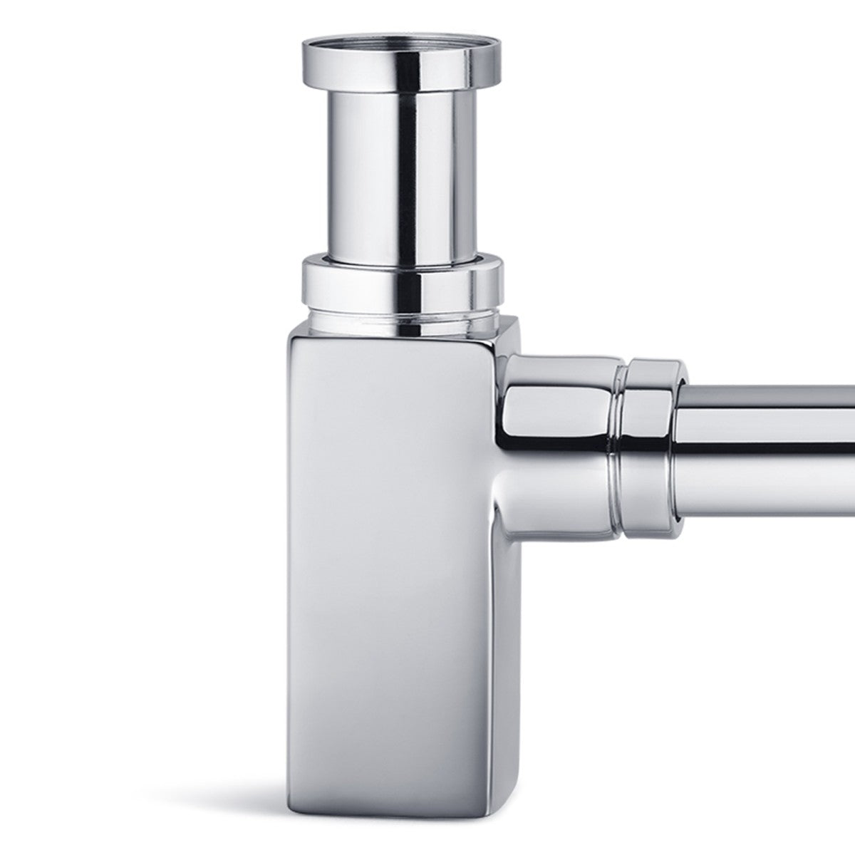 Sifone estetico quadrato per lavandino bagno cromato ispezionabile