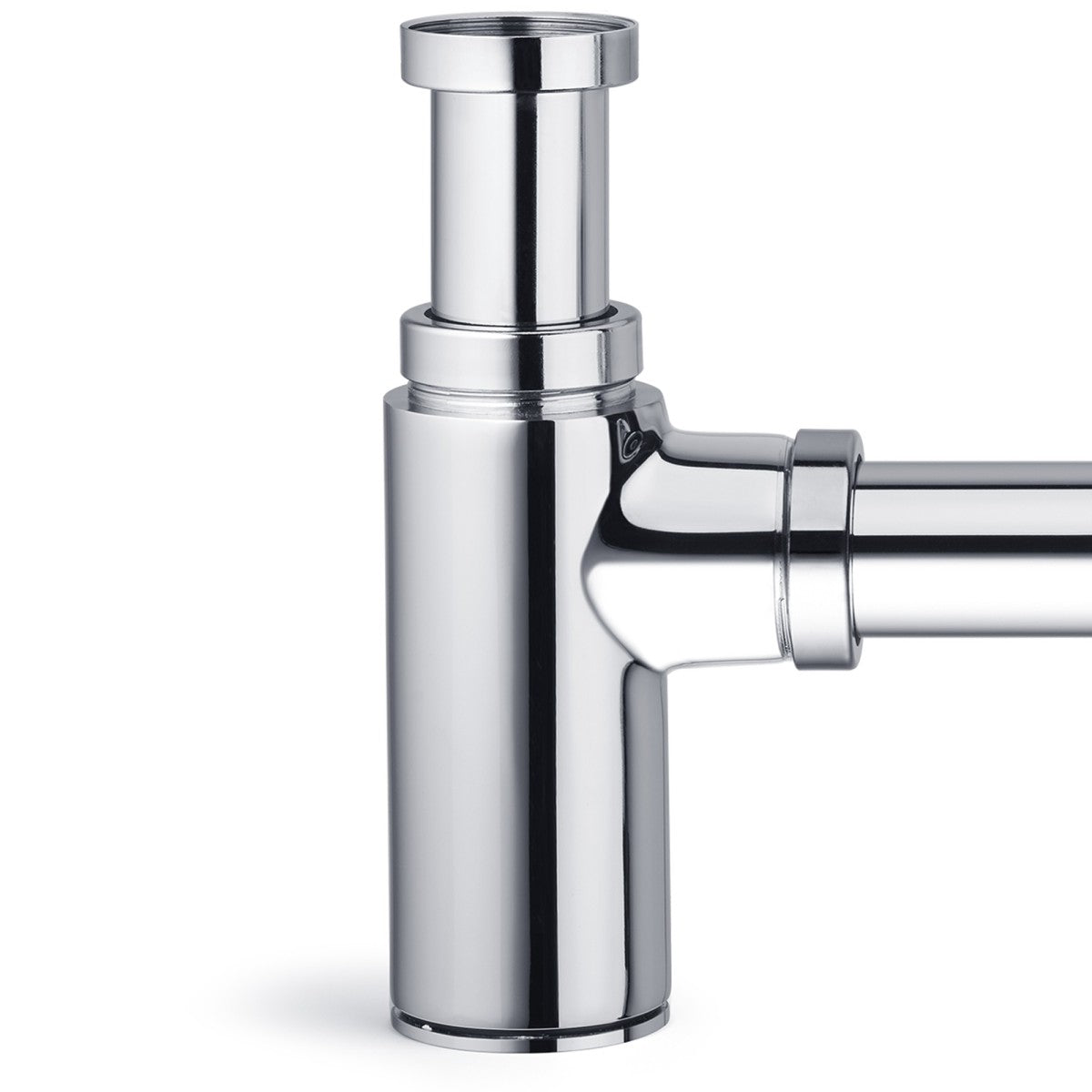 Sifone estetico tondo per lavandino bagno cromato ispezionabile