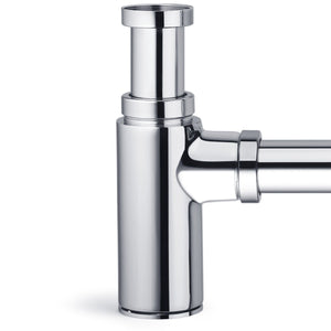 Sifone estetico tondo per lavandino bagno cromato ispezionabile