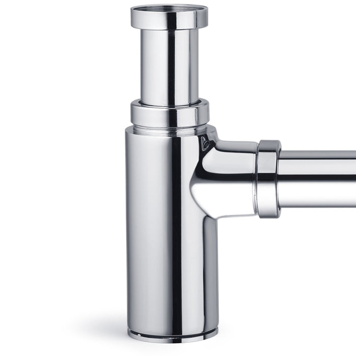 Sifone estetico tondo per lavandino bagno cromato ispezionabile