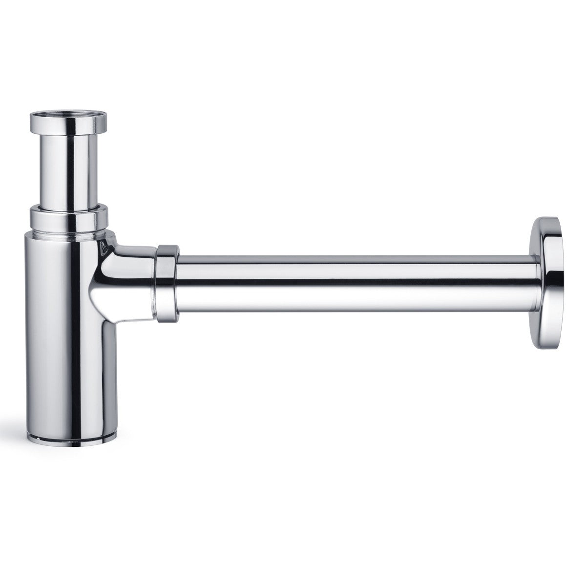 Sifone estetico tondo per lavandino bagno cromato ispezionabile