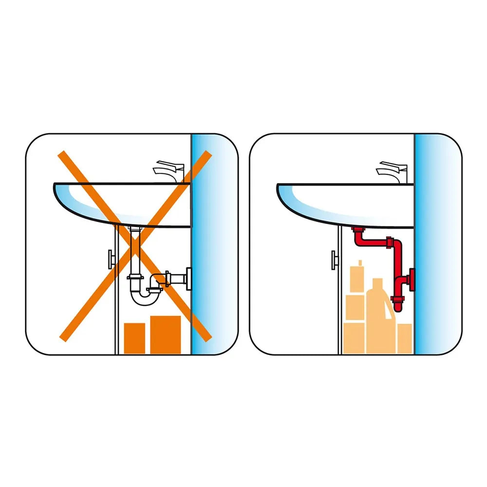Sifone lavabo salvaspazio a bottiglia raccordo 1-1 1/4