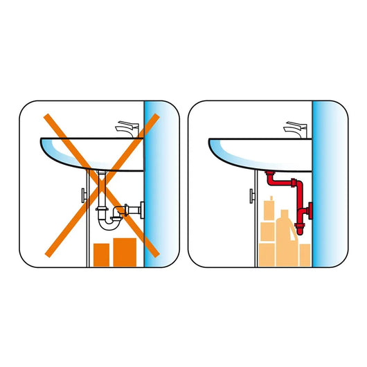 Sifone lavabo salvaspazio a bottiglia raccordo 1-1 1/4