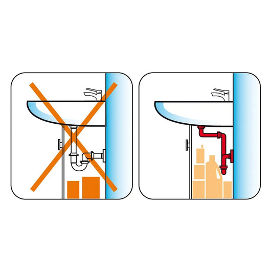 Sifone lavabo salvaspazio attacco 1-1 1/4 scarico 32-40