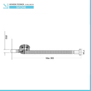 Sifone per lavabo freestanding scarico a terra