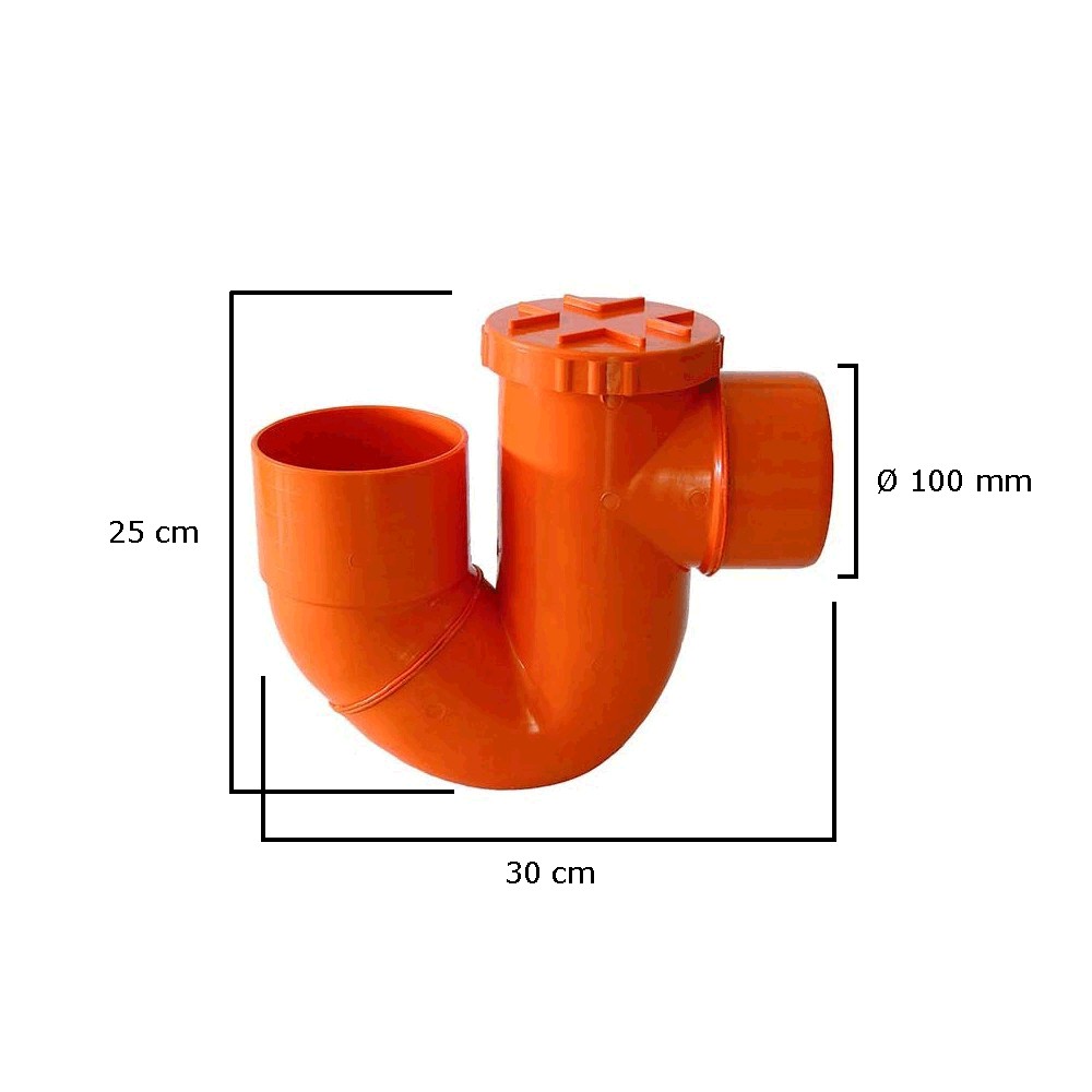 Sifone verticale aperto in pvc : Diametro - 100