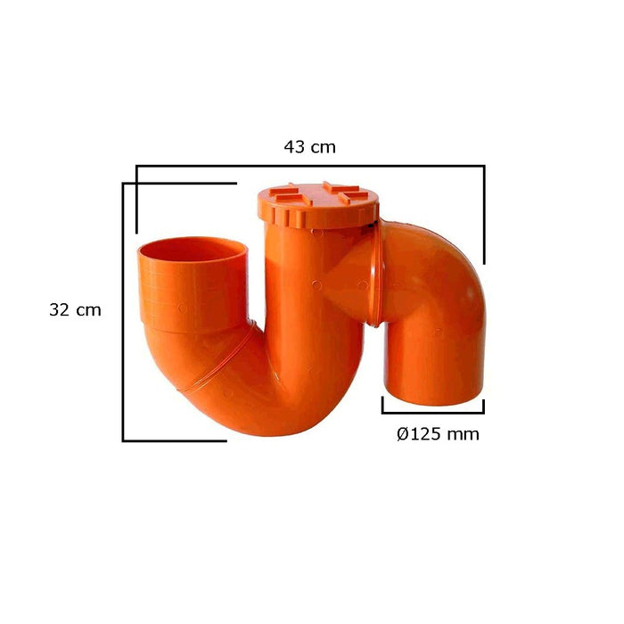 Sifone verticale chiuso in pvc : Diametro - 125