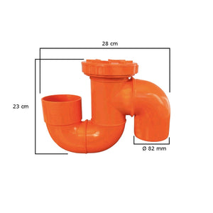 Sifone verticale chiuso in pvc : Diametro - 82